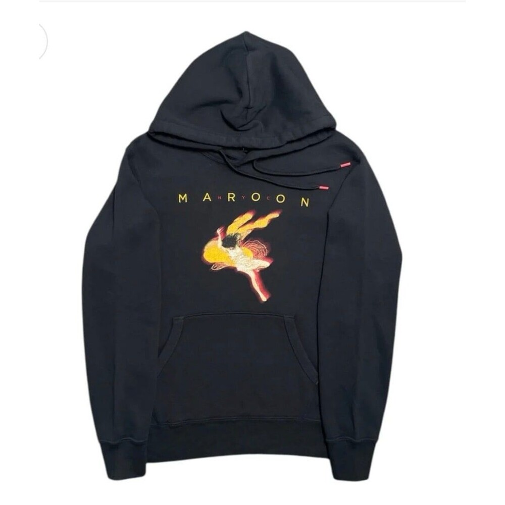 Maroon NYC Logo Hooded Sweatshirt Black size M